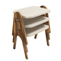 Set măsuţe cafea Hanah Home Paris Walnut Cream imaginea #3 — magazin online Desire.md