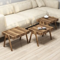 Set măsuţe cafea Hanah Home Roma Walnut imaginea #2 — magazin online Desire.md