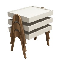 Set măsuţe cafea Hanah Home Roma Walnut Cream imaginea #4 — magazin online Desire.md