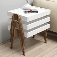 Set măsuţe cafea Hanah Home Roma Walnut White