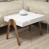 Set măsuţe cafea Hanah Home Roma Walnut White imaginea #3 — magazin online Desire.md