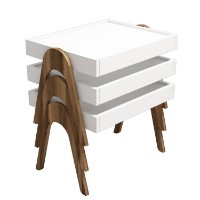 Set măsuţe cafea Hanah Home Roma Walnut White imaginea #4 — magazin online Desire.md