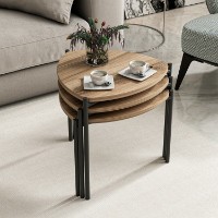Набор журнальных столиков Hanah Home Lenny Walnut фото №4 — интернет-магазин Desire.md