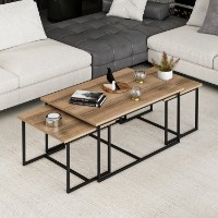 Set măsuţe cafea Hanah Home Levada Walnut