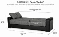 Canapea Trendy Marmaris 215x80x80cm Grey/Black GTR008874 imaginea #5 — magazin online Desire.md