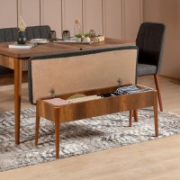 Bancheta Trendy Vina Bench Anthracit/Walnut 110x46x40cm GTR006470 imaginea #6 — magazin online Desire.md