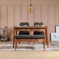 Bancheta Trendy Vina Bench Anthracit/Walnut 110x46x40cm GTR006470 imaginea #2 — magazin online Desire.md