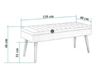 Bancheta Trendy Vina Bench Anthracit/Walnut 110x46x40cm GTR006470 imaginea #4 — magazin online Desire.md