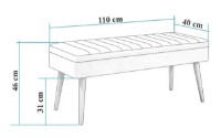 Bancheta Trendy Vina Pine Atlantic/Green 110x46x40cm GTR006471 imaginea #5 — magazin online Desire.md