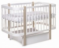 Pătuţ Eucalyptus Karol Plus Longitudina White/Cappuccino (DS-905)
