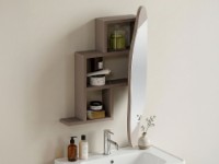 Dulap baie Hanah Home Cloud Storage Bathroom Wall Mirror Light Mocha