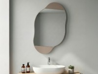 Dulap baie Hanah Home Cloud Storage Bathroom Wall Mirror Light Mocha imaginea #2 — magazin online Desire.md