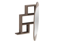 Dulap baie Hanah Home Cloud Storage Bathroom Wall Mirror Light Mocha imaginea #5 — magazin online Desire.md