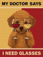 Tablou pe numere Ideyka Poster. Poodle And Glasses 30x40cm (KHO6803)