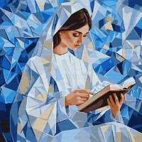 Tablou pe numere Ideyka Quiet Reading 40x40cm (KHO8570)