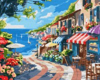 Tablou pe numere Ideyka Seaside Town 40x50cm (KHO2792) 