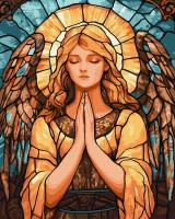 Tablou pe numere Ideyka Stained Glass. I Ask Heaven 40x50cm (KHO8606)