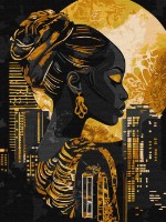 Tablou pe numere Ideyka The Gold Of Night With Extra Metallic Paints 30x40cm (KHO8644) 