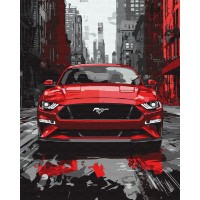 Tablou pe numere Ideyka The Red Mustang 40x50cm (KHO5157) 