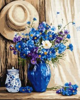 Tablou pe numere Ideyka Buchet de albastrele 40x50cm (KHO3326)