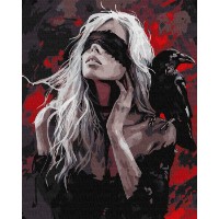 Tablou pe numere Ideyka Fata si corbul 40x50cm (KHO8687)