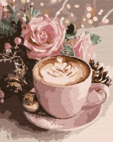 Tablou pe numere Ideyka Cappuccino cu vopsele metalice 40x50cm (KHO5743)