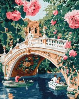 Tablou pe numere Ideyka Podul si florile 40x50cm (KHO3664)