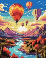 Tablou pe numere Ideyka Zbor cu balonul cu aer cald 40x50cm (KHO2897)