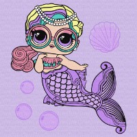Tablou pe numere Ideyka L.O.L. Surprise! Mermaids Miss Sea 40х40cm (KHO6263)