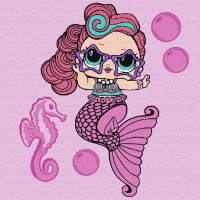 Tablou pe numere Ideyka L.O.L. Surprise! Mermaids Waves 40х40cm (KHO6266)