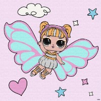 Tablou pe numere Ideyka L.O.L. Surprise! O.M.G. Fairies Skystarling 40х40cm (KHO1092)