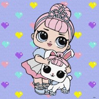 Tablou pe numere Ideyka L.O.L. Surprise! TroopSurprise Crystal Queen With Crystal Bunny 40х40cm (KHO6289)