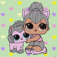Tablou pe numere Ideyka L.O.L. Surprise! TroopSurprise Kitty Queen With Kitty 40х40cm (KHO6290)
