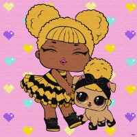 Tablou pe numere Ideyka L.O.L. Surprise! TroopSurprise Queen Bee With Queen Pup 40х40cm (KHO6287)