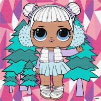Tablou pe numere Ideyka L.O.L. Surprise! Winter chill. Snow Angel 25х25cm (KHO1318)