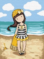Tablou pe numere Ideyka Little Girl On The Beach 30x40cm (KHO8677)