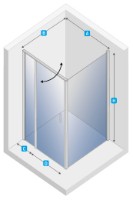 Cabină de duș New Trendy Perfecta EXK-1187/EXK-1189 140x90x200 Hinged (04461) imaginea #2 — magazin online Desire.md