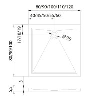 Cadița de duș New Trendy Cantare B-0142 120x80x5.5 (04184) imaginea #2 — magazin online Desire.md