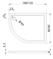 Душевой поддон New Trendy Maxima Ultra L B-0334 100x80x6 (00640) фото №2 — интернет-магазин Desire.md