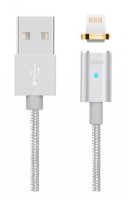 Cablu USB Hoco U16 Magnetic Adsorption Lightning Silver