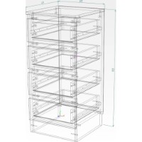 Comodă Smartex Т1 40cm White/Graphite imaginea #2 — magazin online Desire.md
