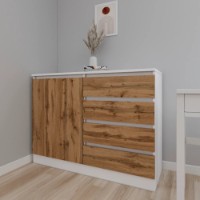 Comodă Smartex Т2 100cm White/Dark Oak