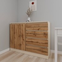 Comodă Smartex Т2 80cm Ivory/Dark Oak