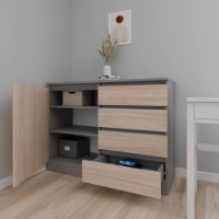 Comodă Smartex Т2 120cm Graphite/Light Oak imaginea #2 — magazin online Desire.md