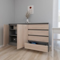 Комод Smartex Т2 160cm Graphite/Light Oak фото №2 — интернет-магазин Desire.md