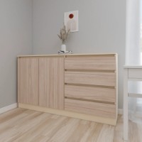 Comodă Smartex Т2 180cm Ivory/Light Oak