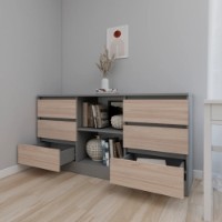 Comodă Smartex Т3 160cm Graphite/Light Oak imaginea #3 — magazin online Desire.md
