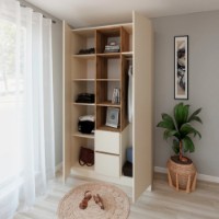 Dulap Smartex N14 120cm Ivory/Dark Oak imaginea #3 — magazin online Desire.md