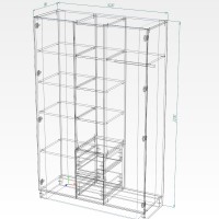 Dulap Smartex N14 140cm Graphite/Dark Oak imaginea #3 — magazin online Desire.md