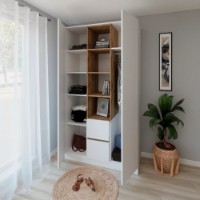 Dulap Smartex N14 140cm White/Dark Oak imaginea #2 — magazin online Desire.md